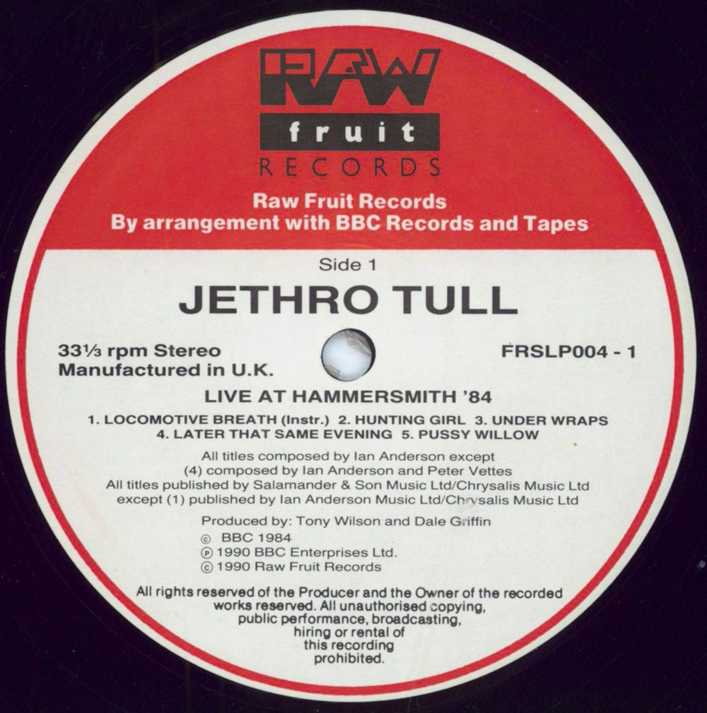 Jethro Tull Live At Hammersmith '84 UK vinyl LP album (LP record) TULLPLI252785