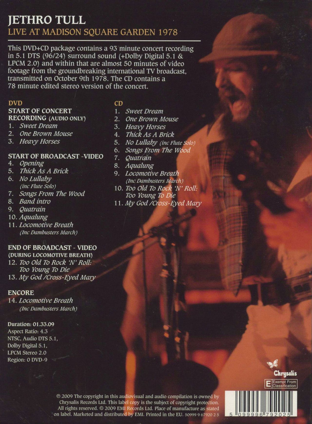 Jethro Tull Live At Madison Square Gardens UK 2-disc CD/DVD set 5099996792025