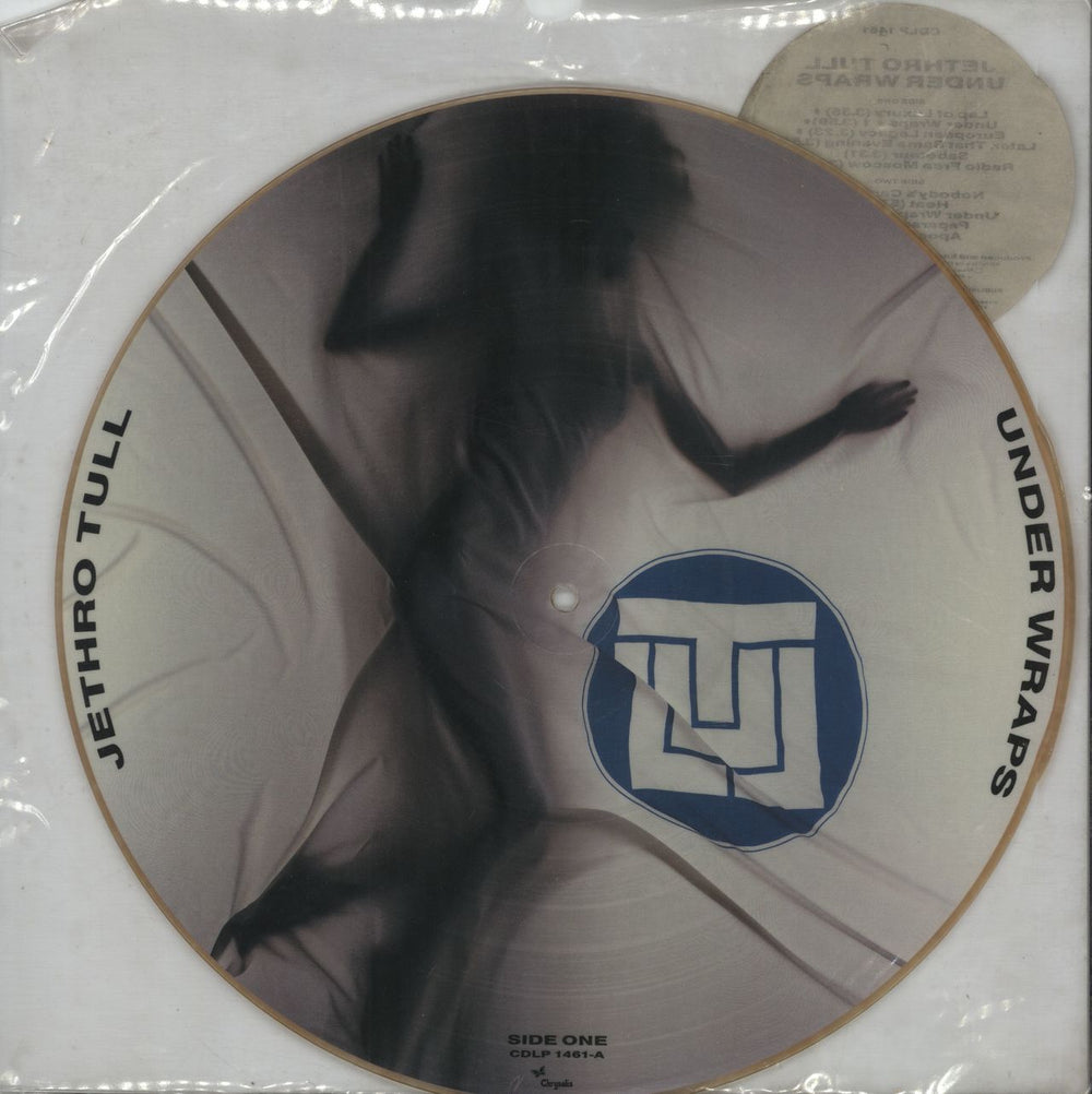 Jethro Tull Under Wraps + Tracklisting Sticker - tea stain UK picture disc LP (vinyl picture disc album) CDLP1461