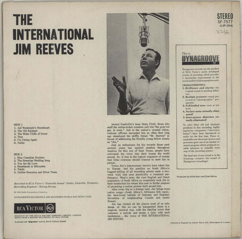 Jim Reeves The International Jim Reeves UK vinyl LP album (LP record) JB1LPTH688809