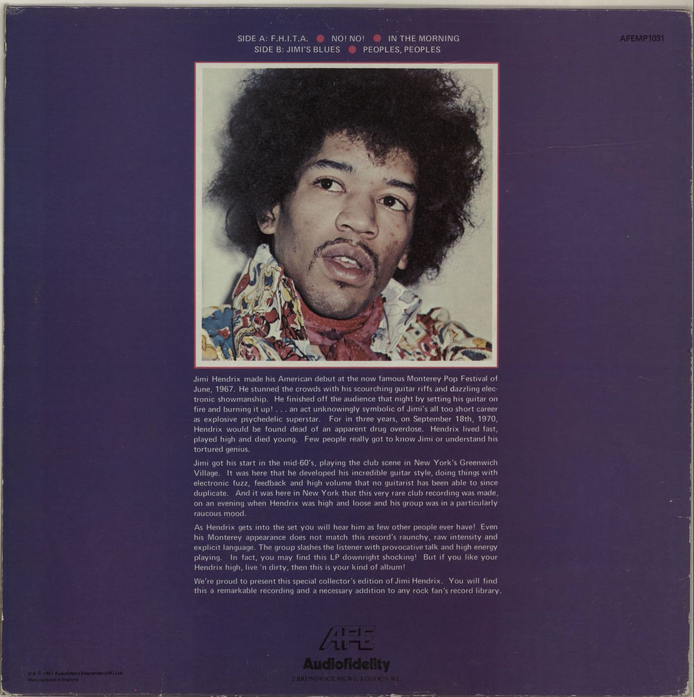 Jimi Hendrix High, Live 'n Dirty UK vinyl LP album (LP record) HENLPHI265534