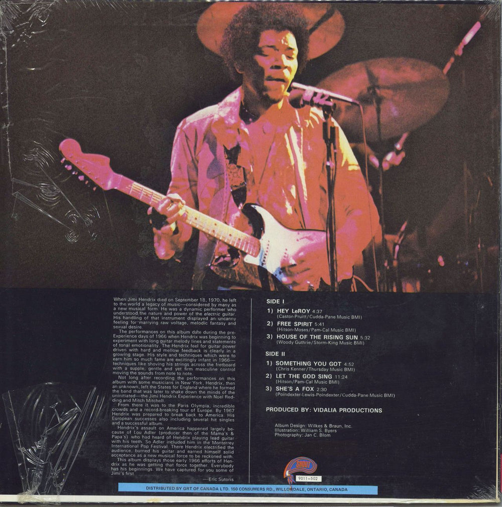 Jimi Hendrix In The Beginning Canadian vinyl LP album (LP record)