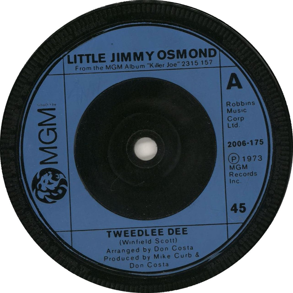 Jimmy Osmond Tweedlee Dee UK 7" vinyl single (7 inch record / 45) 2006-175