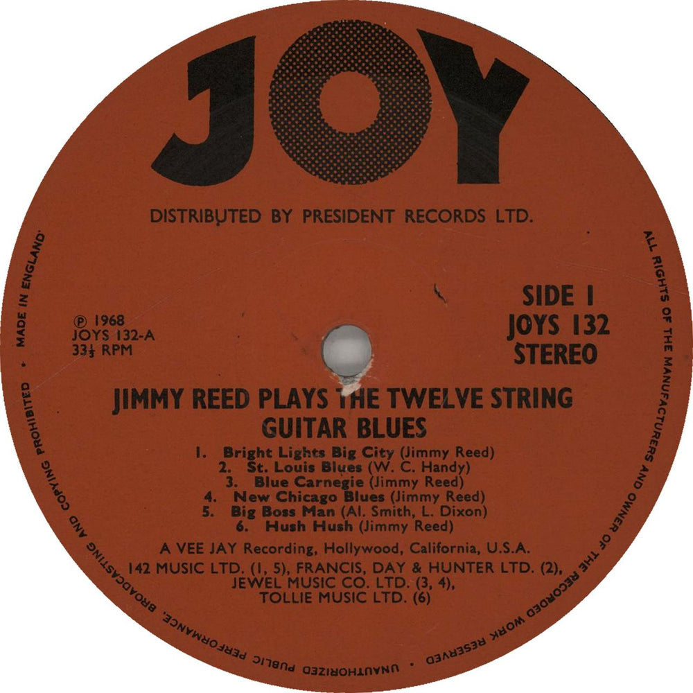 Jimmy Reed Plays 12 String Guitar Blues UK vinyl LP album (LP record)