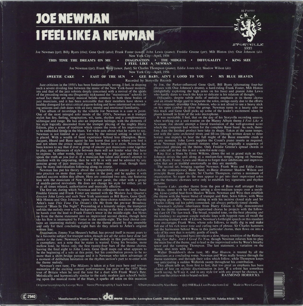 Joe Newman I Feel Like A Newman - Shrink German vinyl LP album (LP record)