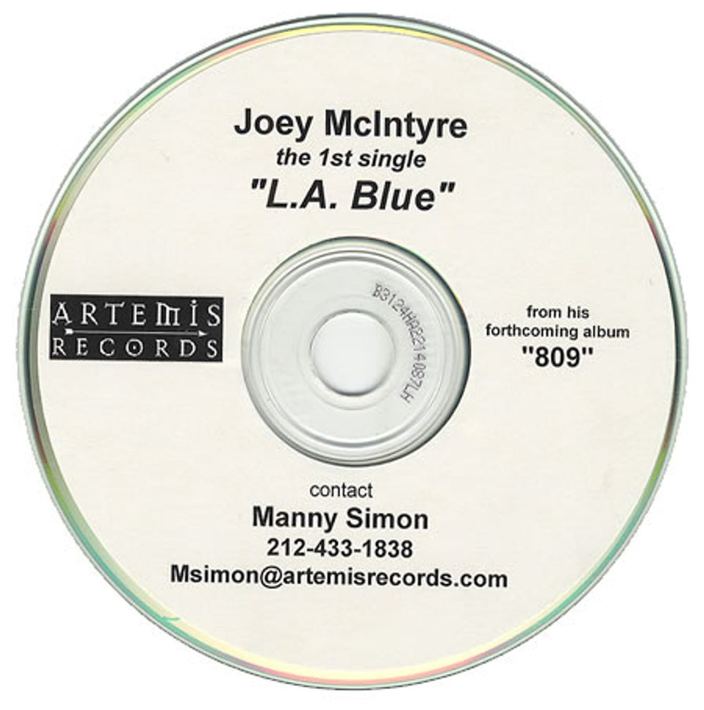 Joey Mcintyre L.A. Blue US Promo CD-R acetate CD-R ACETATE