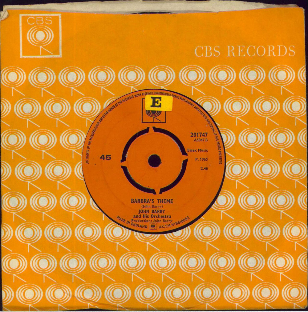 John Barry (Composer) A Man Alone UK 7" vinyl single (7 inch record / 45)