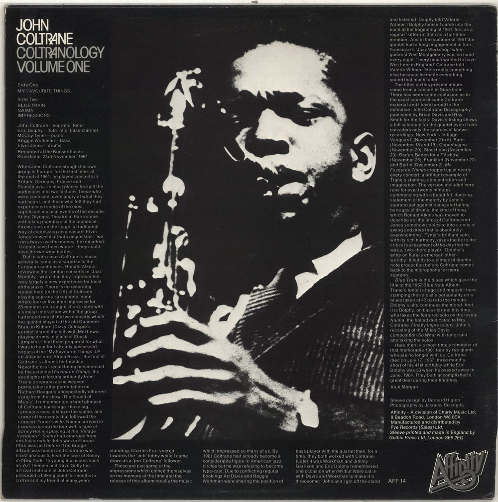 John Coltrane Coltranology Volume One UK vinyl LP album (LP record)