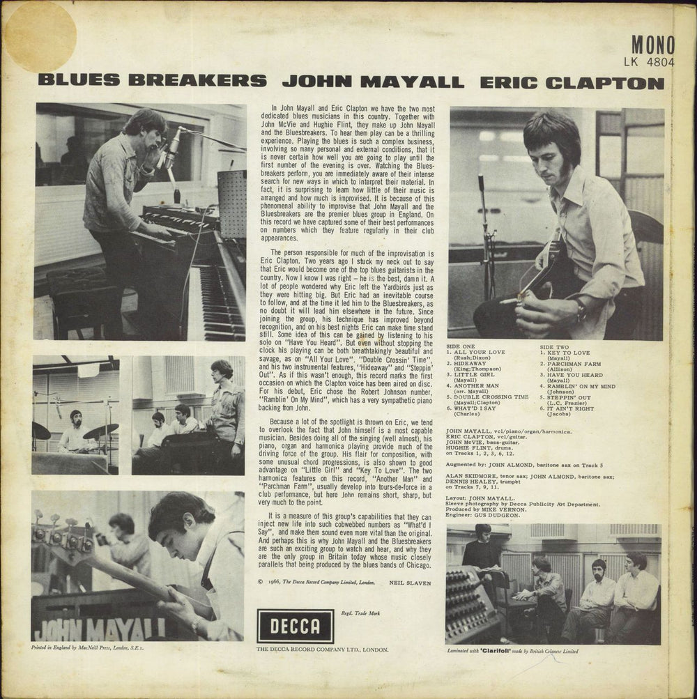 John Mayall Blues Breakers - 1st (B) - VG UK vinyl LP album (LP record)