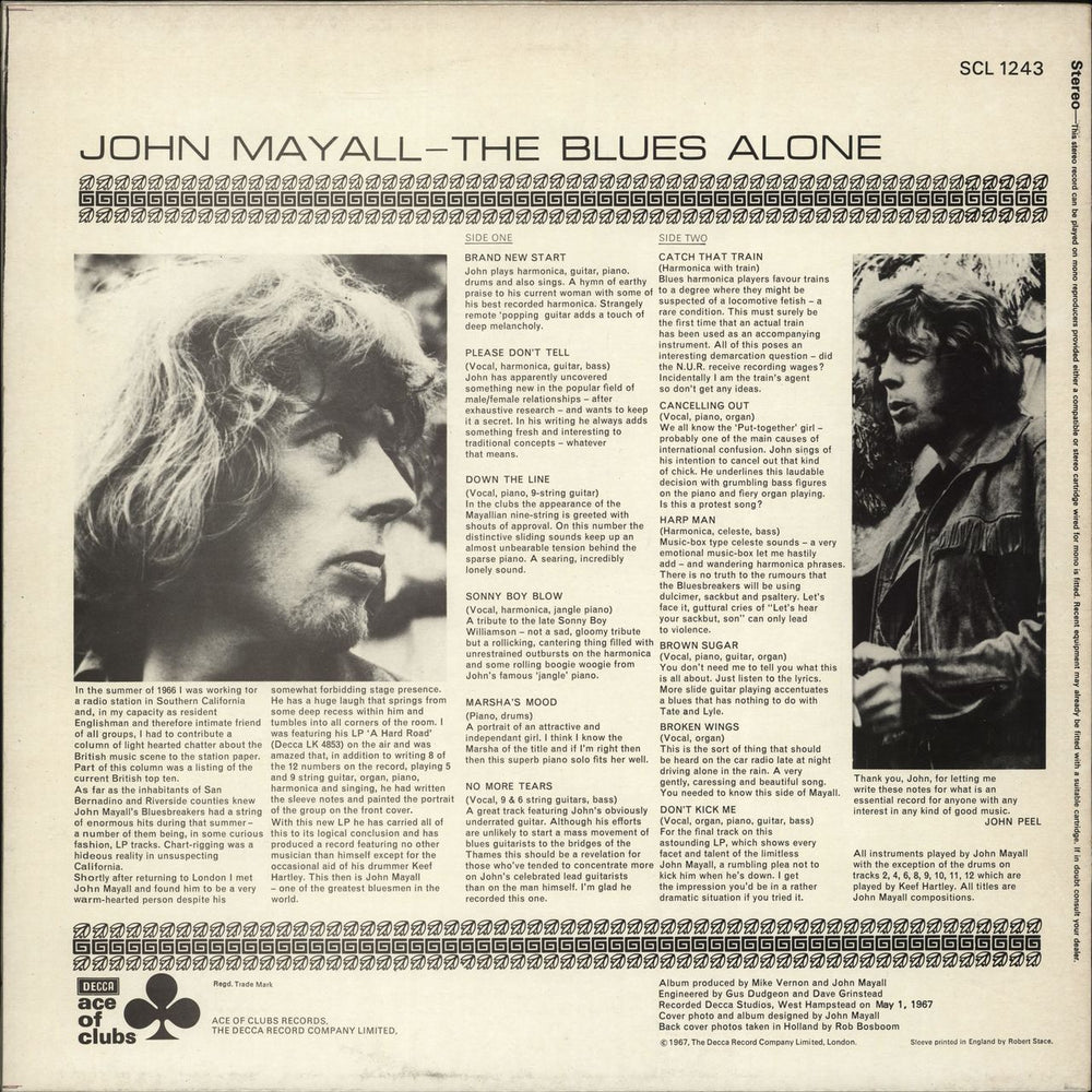 John Mayall The Blues Alone - 3rd UK vinyl LP album (LP record)