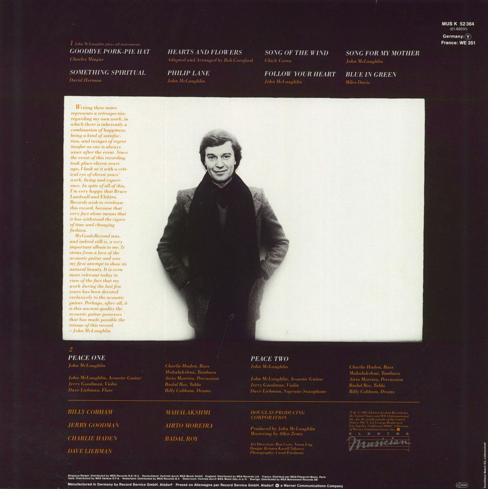 John McLaughlin My Goals Beyond German vinyl LP album (LP record)