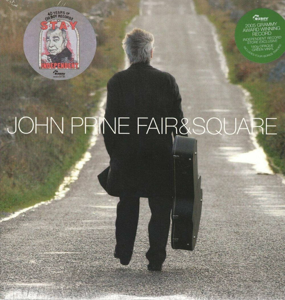 John Prine Fair & Square - Opaque Green Vinyl - Sealed US 2-LP vinyl record set (Double LP Album) OBR034LPINDIE/GN