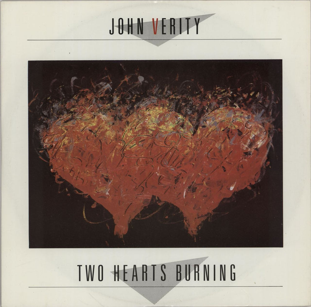 John Verity Two Hearts Burning UK vinyl LP album (LP record) FED33T