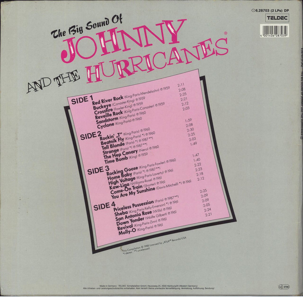 Johnny & The Hurricanes The Big Sound Of Johnny And The Hurricanes German 2-LP vinyl record set (Double LP Album) 4001406287039