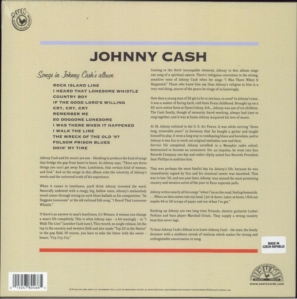 Johnny Cash With His Hot And Blue Guitar: Remastered - Sealed US vinyl LP album (LP record) 015047804665