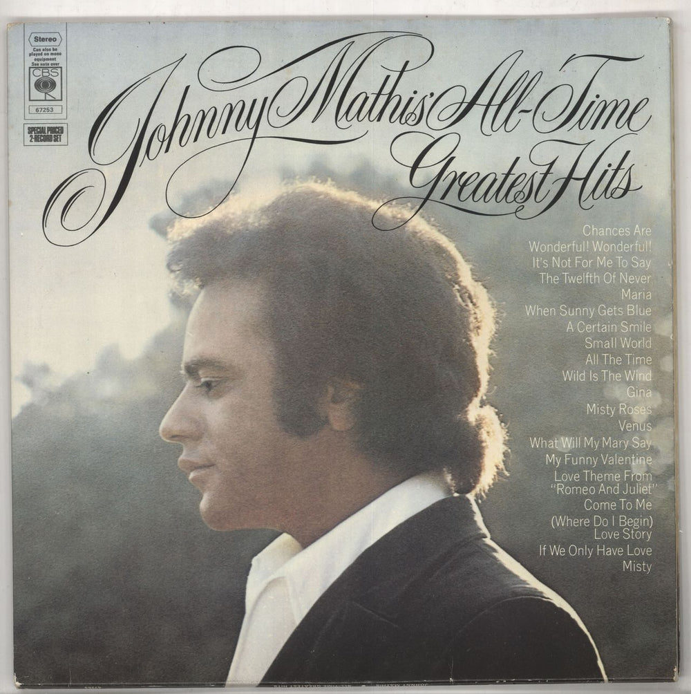 Johnny Mathis Johnny Mathis' All-Time Greatest Hits UK 2-LP vinyl record set (Double LP Album) 67253