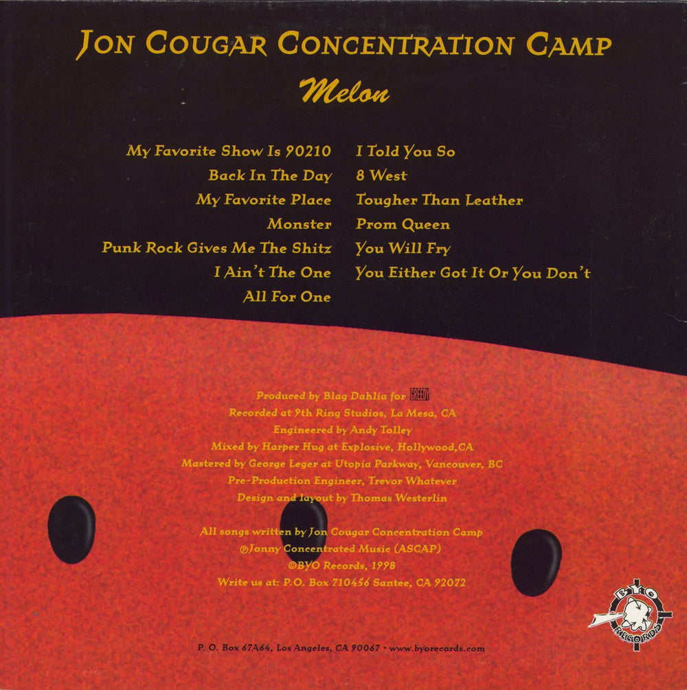 Jon Cougar Concentration Camp Melon US vinyl LP album (LP record)