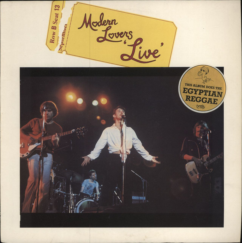 Jonathan Richman & The Modern Lovers Modern Lovers Live - Stickered Sleeve UK vinyl LP album (LP record) BSERK12