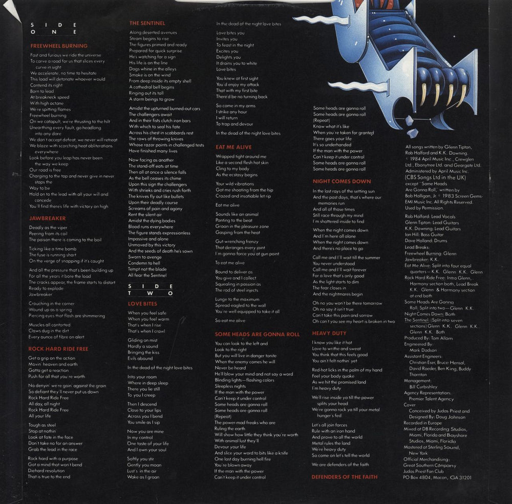 Judas Priest Defenders Of The Faith + Competition Form UK vinyl LP album (LP record) 1984