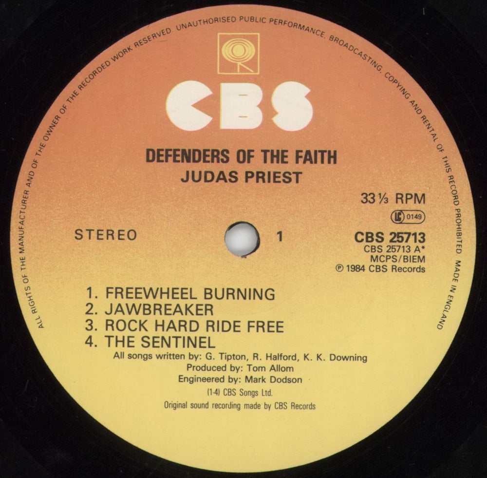 Judas Priest Defenders Of The Faith + Competition Form UK vinyl LP album (LP record) JUDLPDE746861