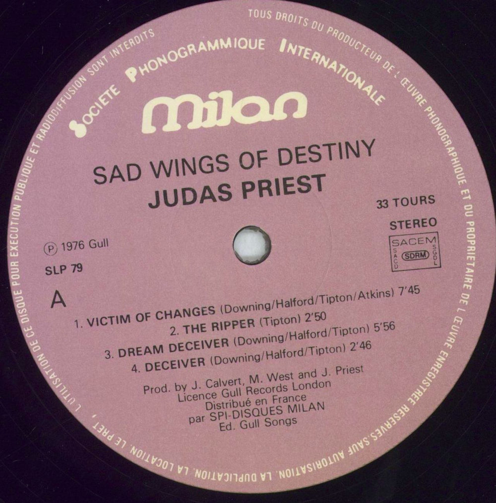 Judas Priest Sad Wings Of Destiny French vinyl LP album (LP record) JUDLPSA827973