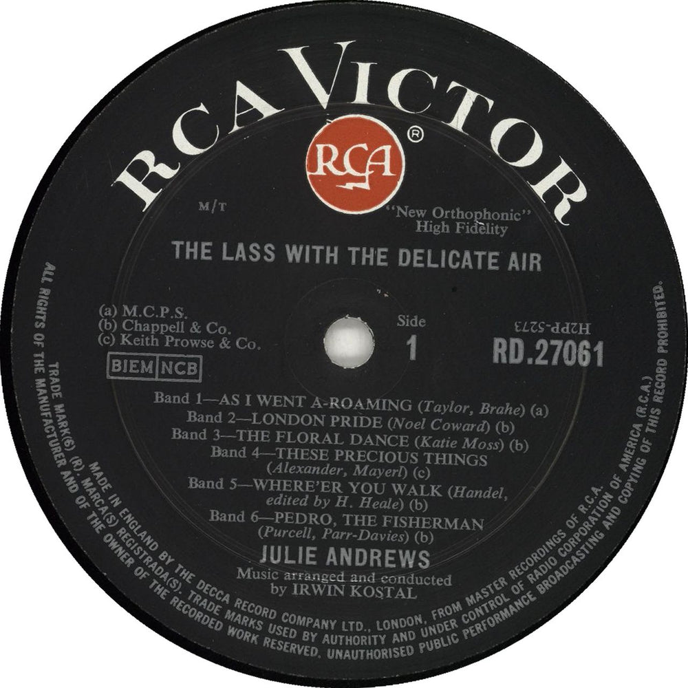 Julie Andrews The Lass With The Delicate Air - 3rd UK vinyl LP album (LP record)