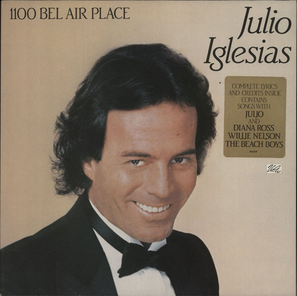 Julio Iglesias 1100 Bel Air Place - Hype Stickered Sleeve UK vinyl LP album (LP record) 86308