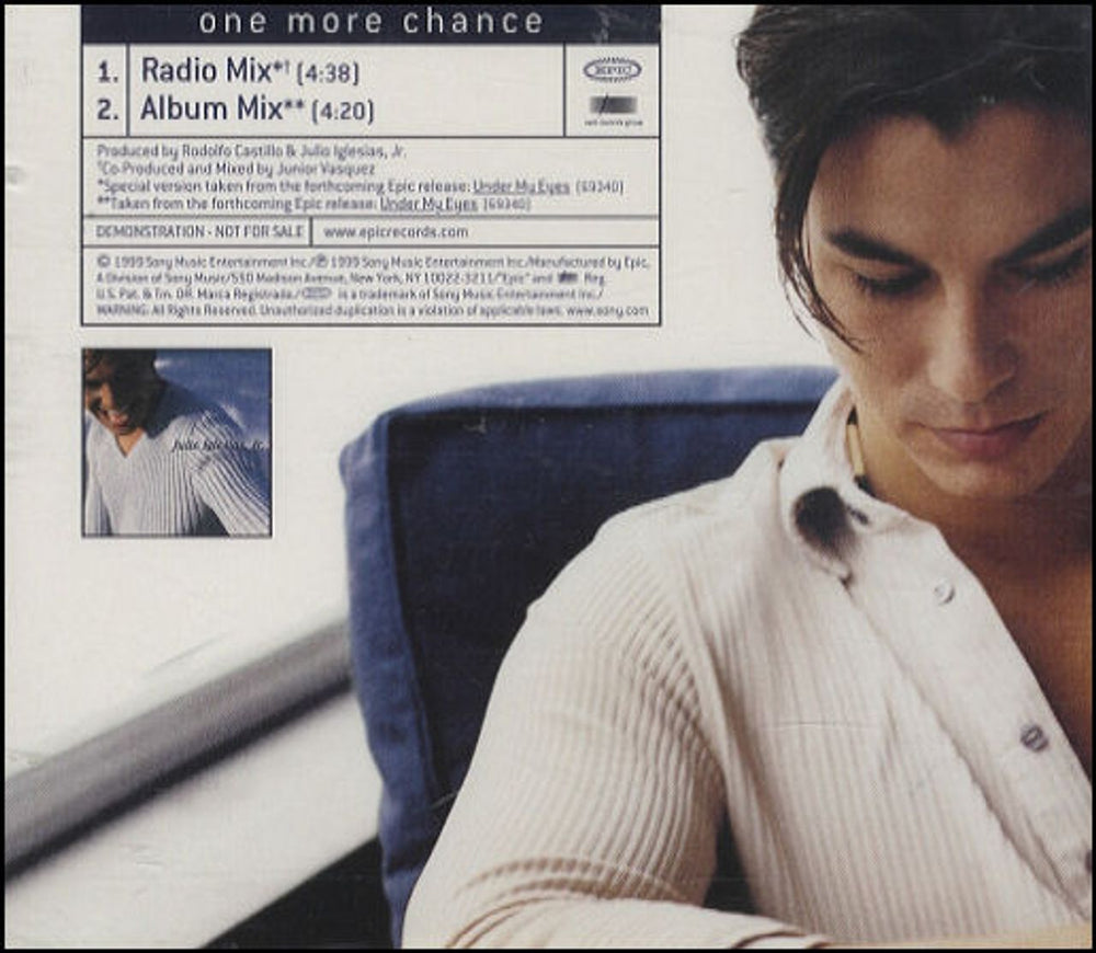 Julio Iglesias Jr One More Chance US Promo CD single (CD5 / 5") ESK41828