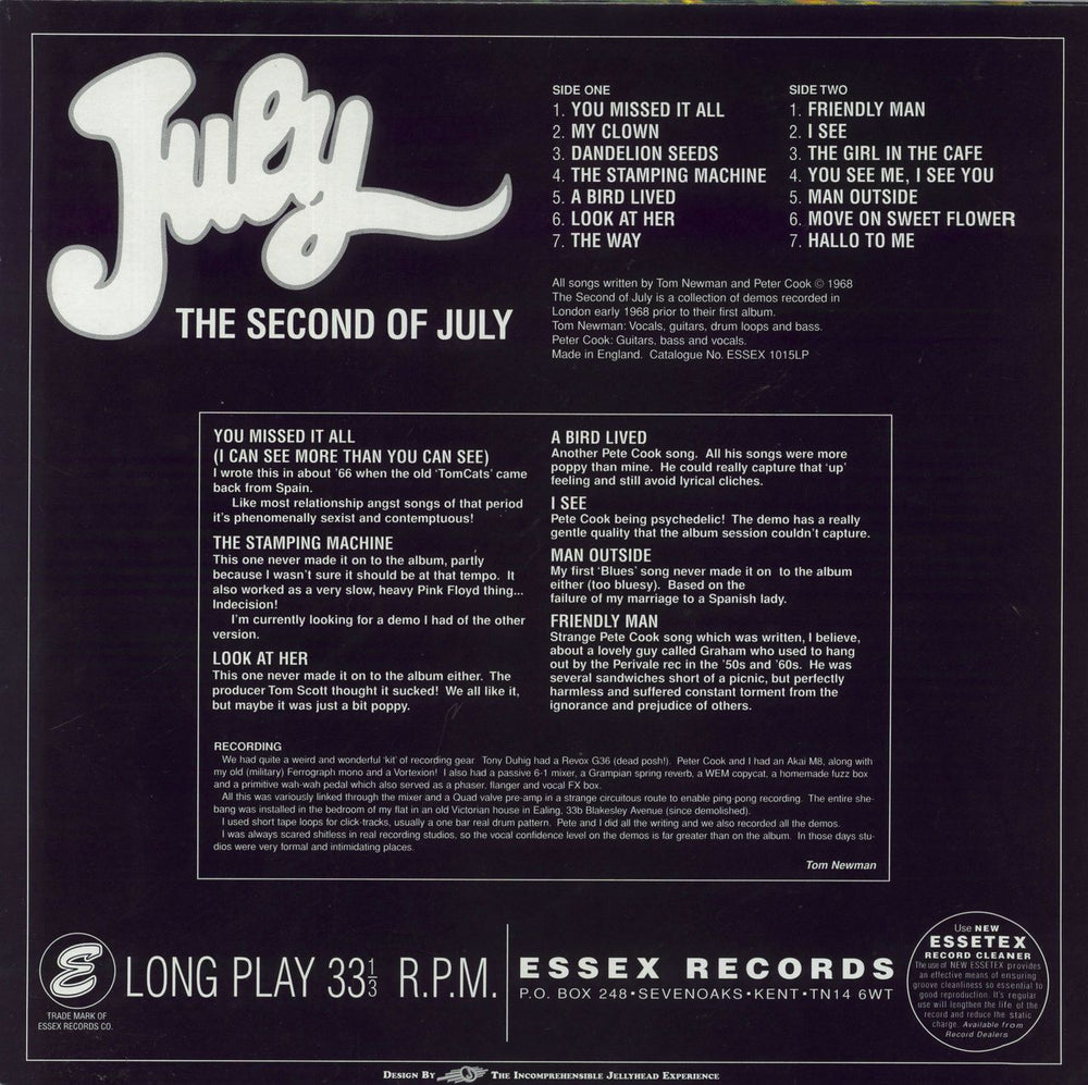 July The Second Of July UK vinyl LP album (LP record)