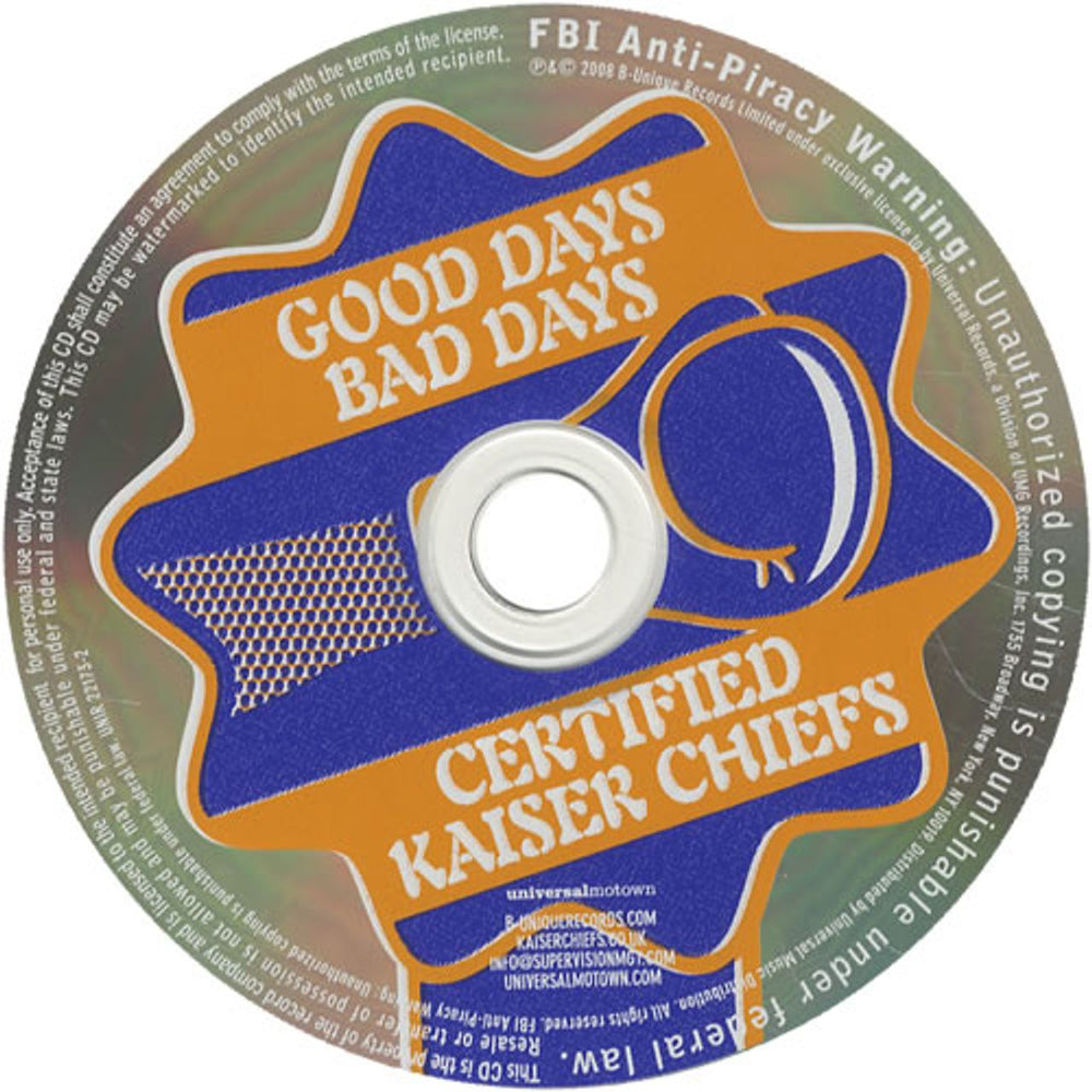 Kaiser Chiefs Good Days Bad Days US Promo CD single (CD5 / 5") KAZC5GO462660