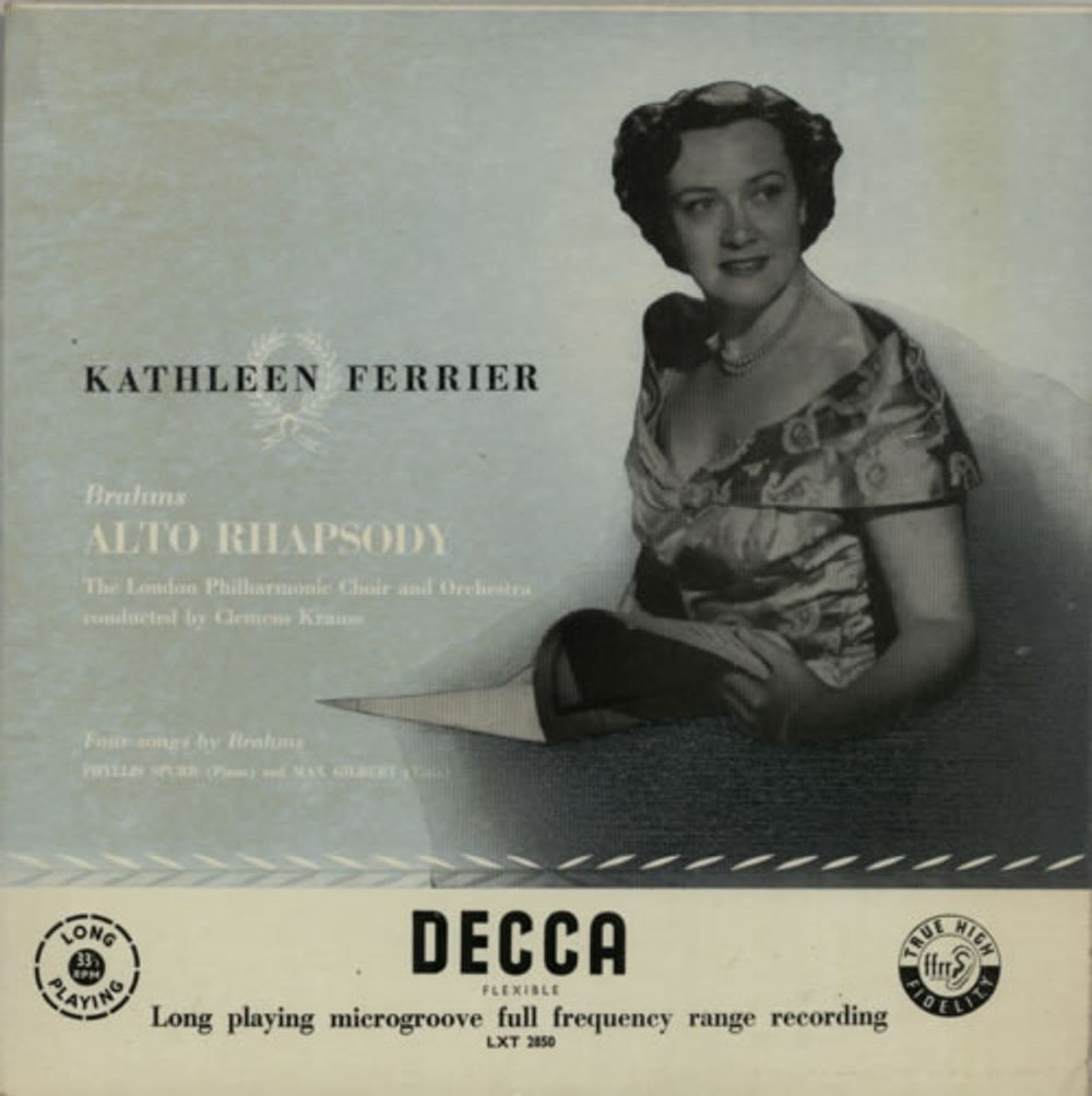 Kathleen Ferrier Alto Rhapsody And Four Songs - 2nd UK vinyl LP album (LP record) LXT2850