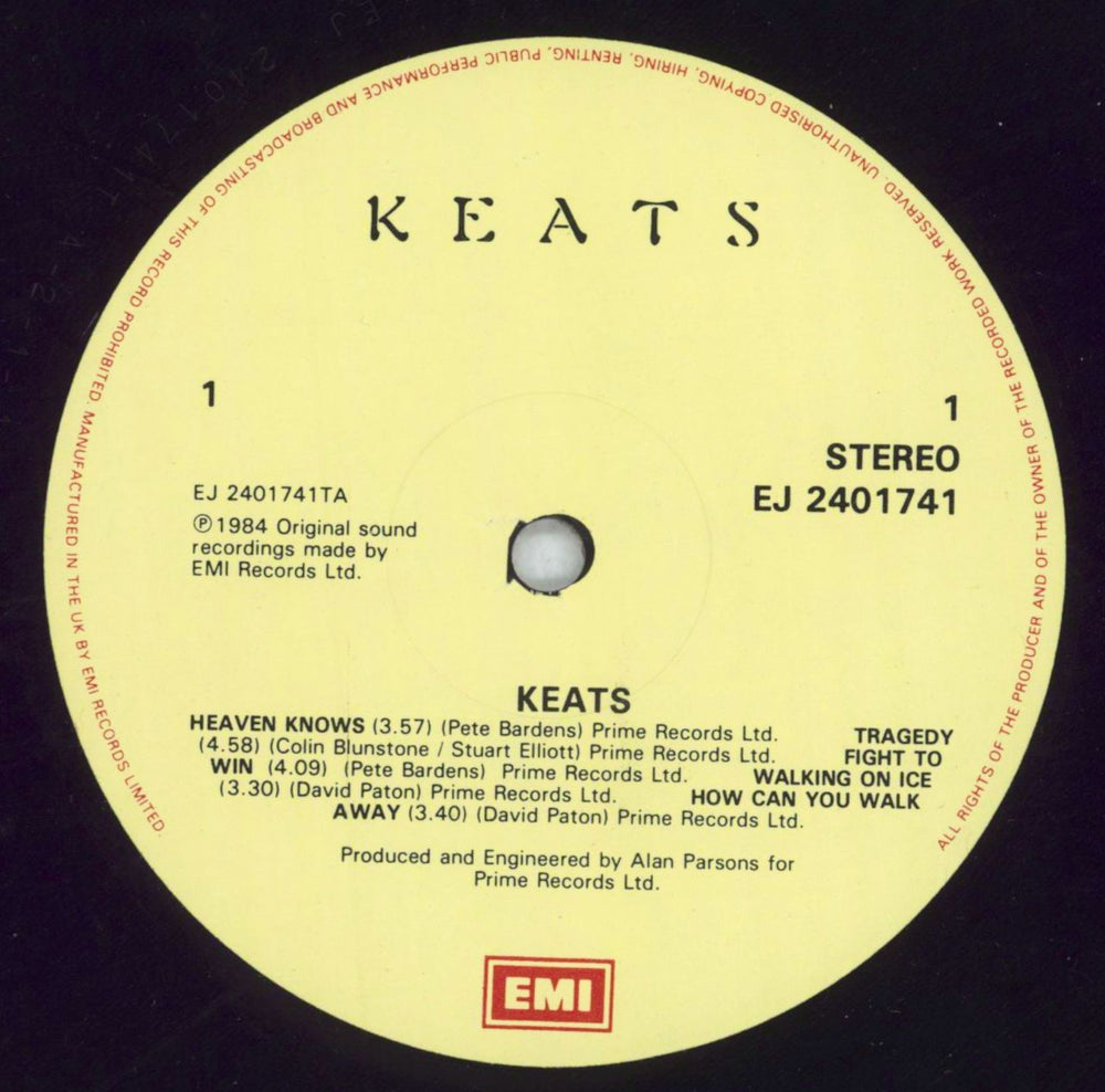 Keats Keats UK vinyl LP album (LP record) 1KTLPKE817654