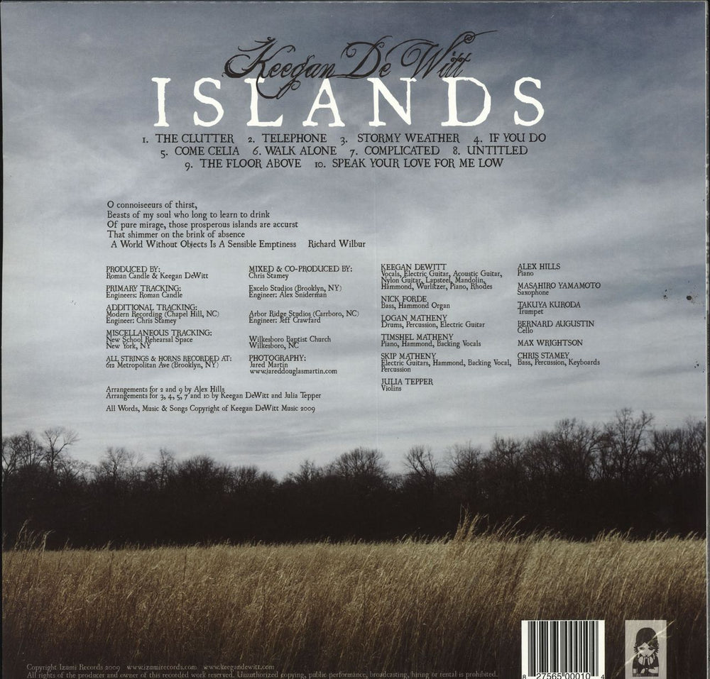 Keegan DeWitt Islands US vinyl LP album (LP record) 827565000104