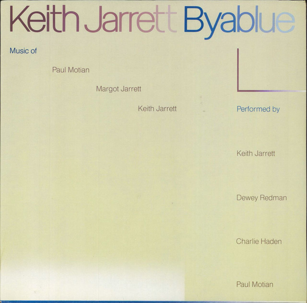 Keith Jarrett Byablue German vinyl LP album (LP record) 25456XOT