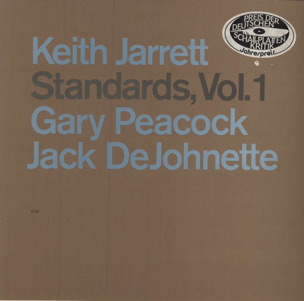 Keith Jarrett Standards, Vol. 1 German vinyl LP album (LP record) ECM1255