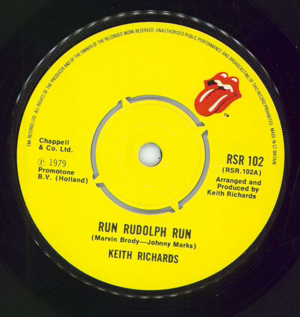 Keith Richards Run Rudolph Run UK 7" vinyl single (7 inch record / 45) RSR102