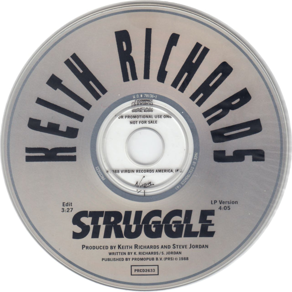 Keith Richards Struggle US Promo CD single (CD5 / 5") PRCD2633