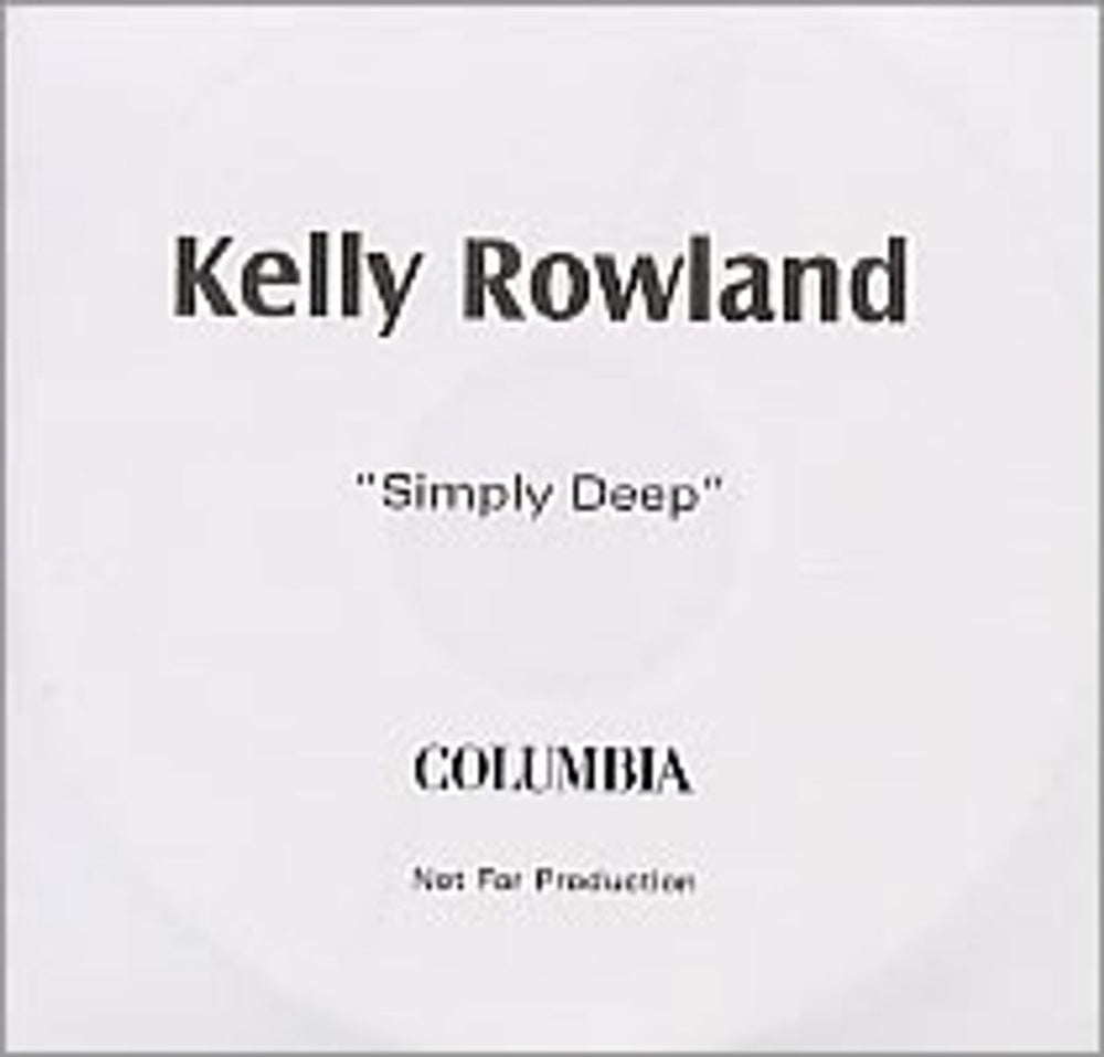 Kelly Rowland Simply Deep UK Promo CD-R acetate CDR ACETATE