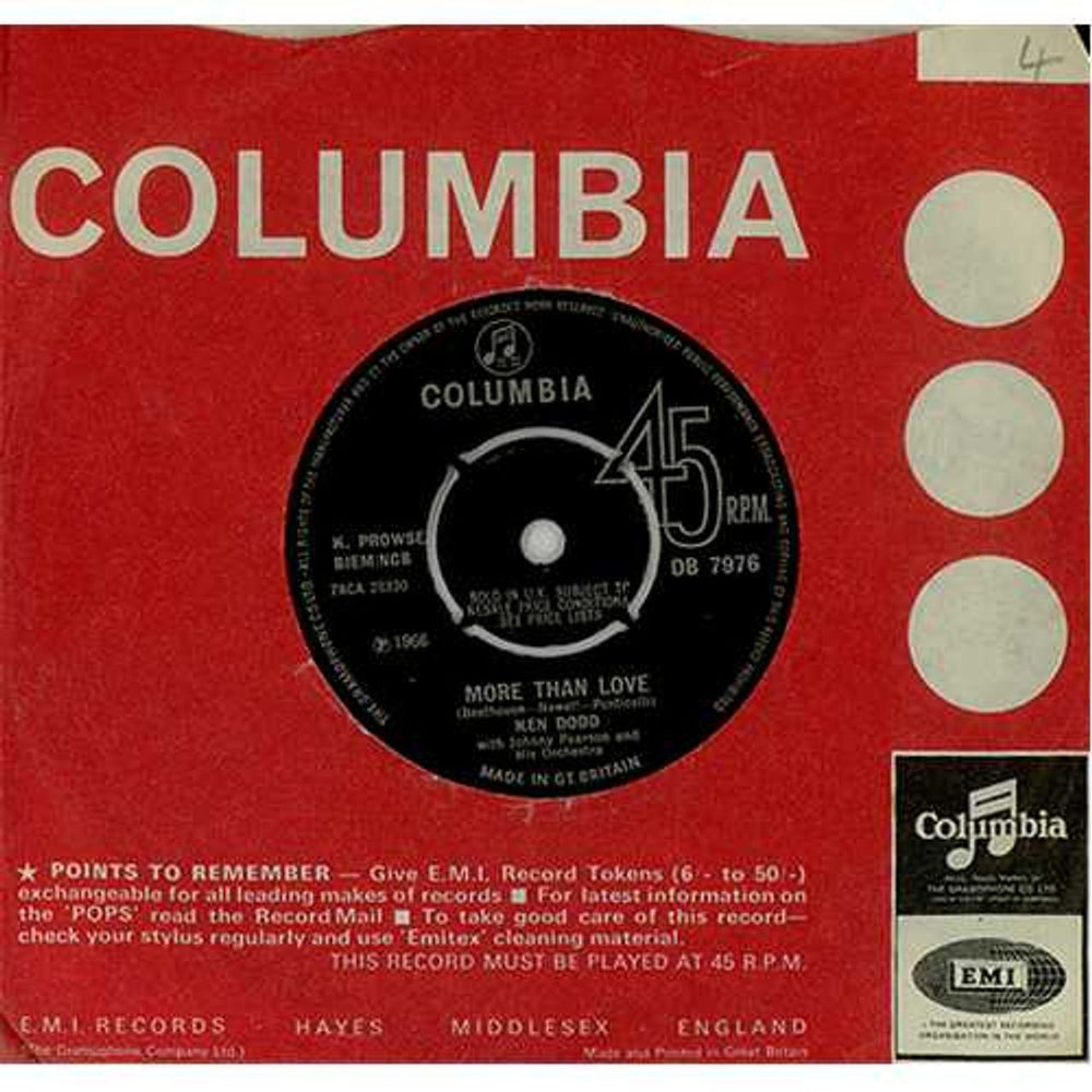 Ken Dodd More Than Love UK 7" vinyl single (7 inch record / 45) DB7976