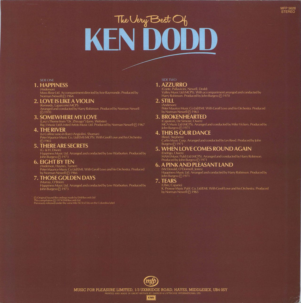 Ken Dodd The Very Best Of Ken Dodd UK vinyl LP album (LP record)