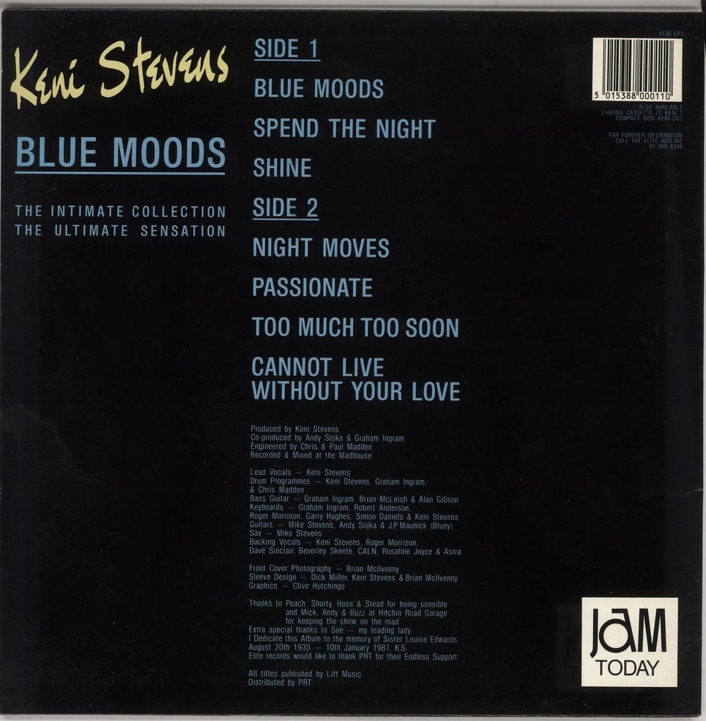 Keni Stevens Blue Moods UK vinyl LP album (LP record) 5015388000110