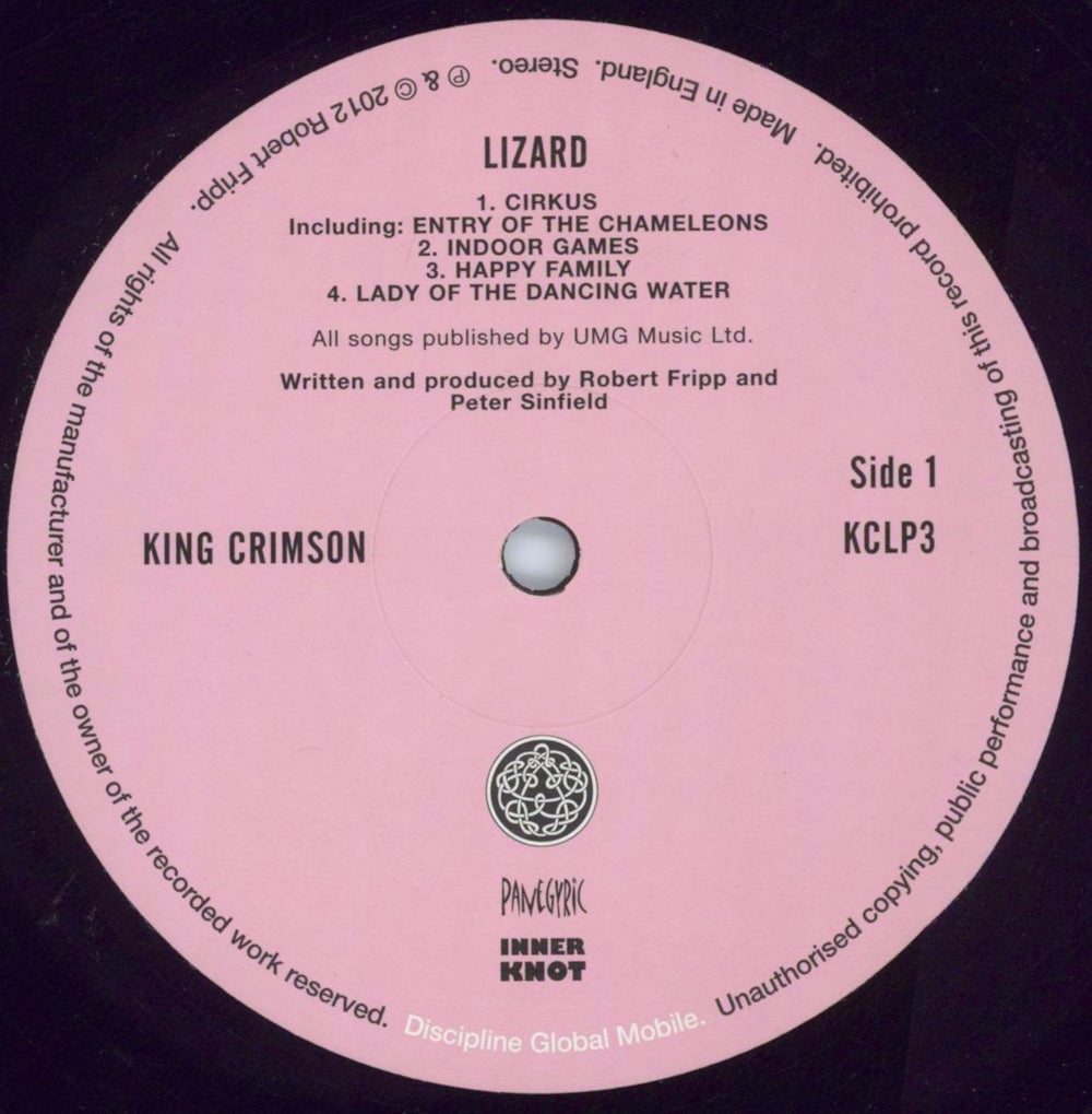 King Crimson Lizard - 200 Gram Super Heavyweight Vinyl UK vinyl LP album (LP record) KNCLPLI809409