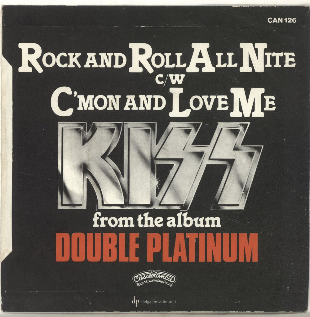 Kiss Rock And Roll All Nite - 4prong + Sleeve UK 7" vinyl single (7 inch record / 45) KIS07RO01399