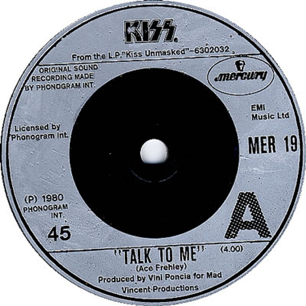 Kiss Talk To Me UK 7" vinyl single (7 inch record / 45) MER19