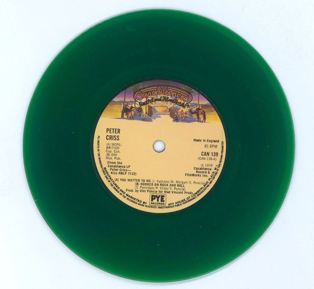 Kiss You Matter To Me - Green Vinyl + Mask UK 7" vinyl single (7 inch record / 45)