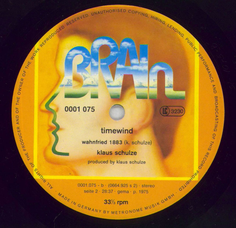 Klaus Schulze Timewind German vinyl LP album (LP record) ULZLPTI828699