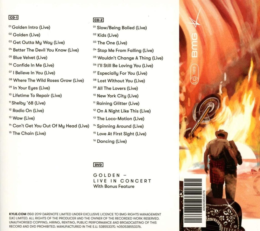 Kylie Minogue Golden: Live In Concert UK 3-disc CD/DVD Set KYL3DGO802285