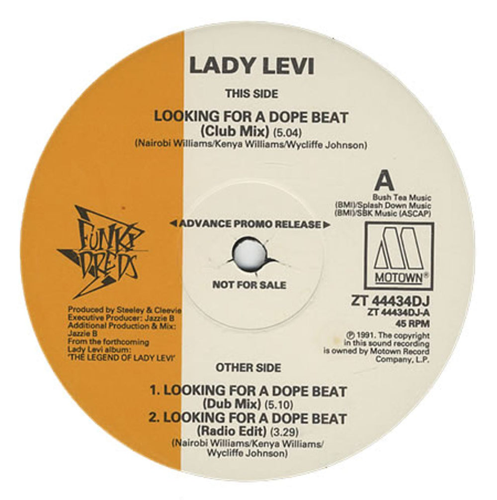 Lady Levi Looking For A Dope Beat UK Promo 12" vinyl single (12 inch record / Maxi-single) ZT44434DJ