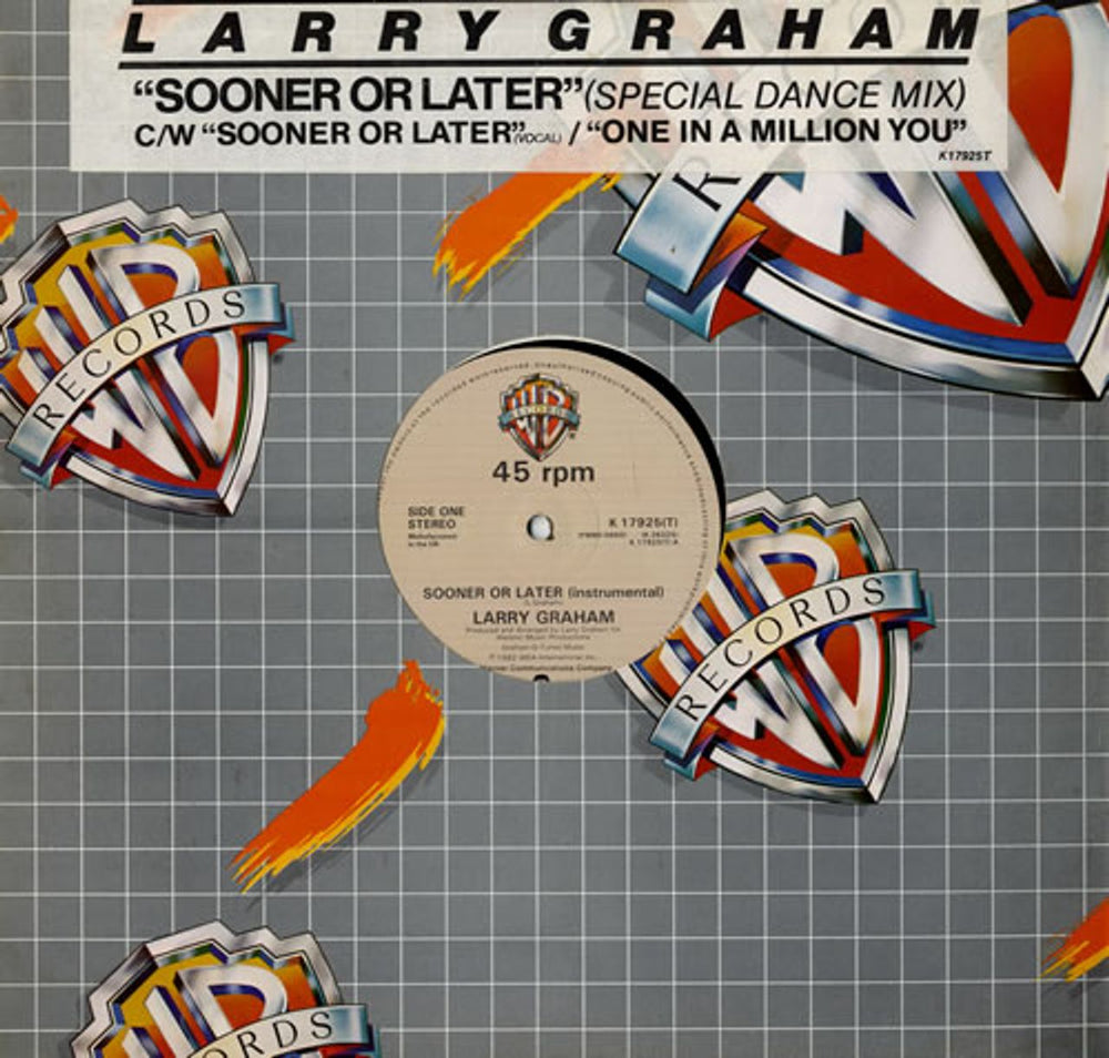 Larry Graham Sooner Or Later (Special Dance Mix) UK 12" vinyl single (12 inch record / Maxi-single) K17925(T)