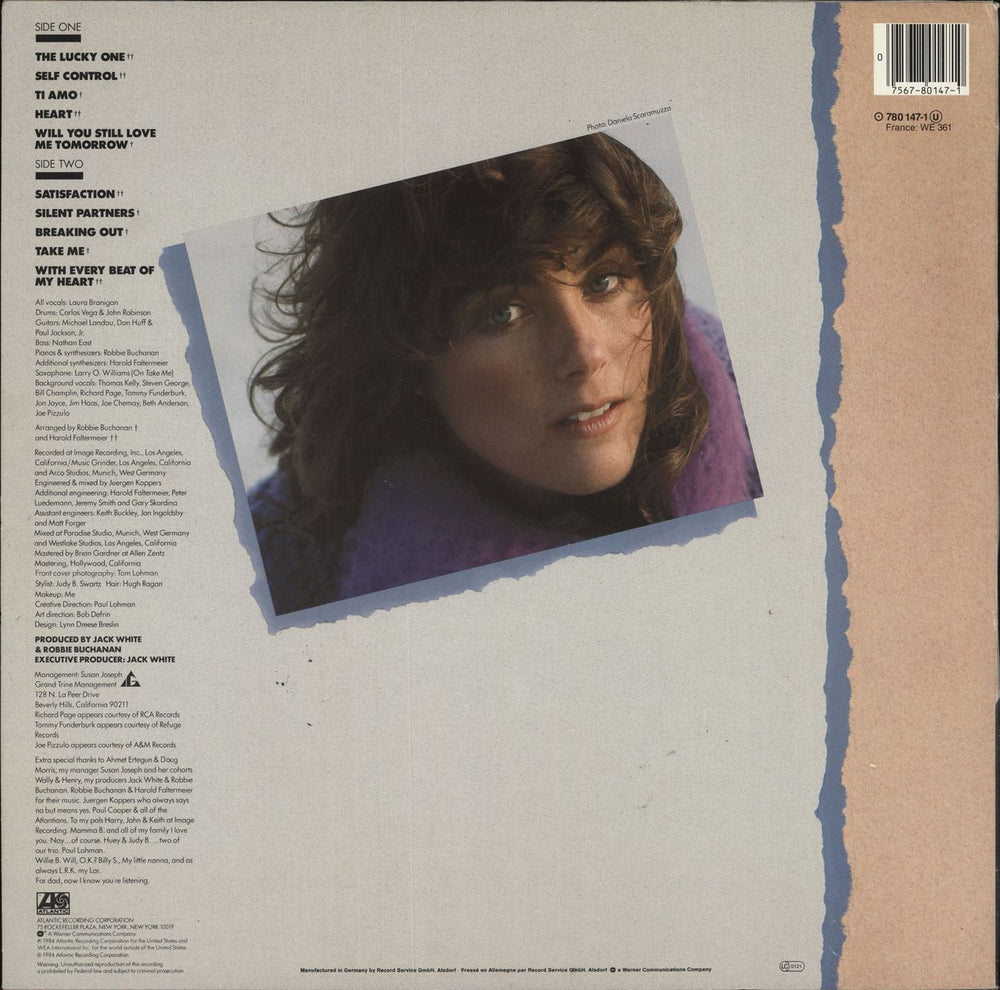 Laura Branigan Self Control - Stickered German vinyl LP album (LP record)